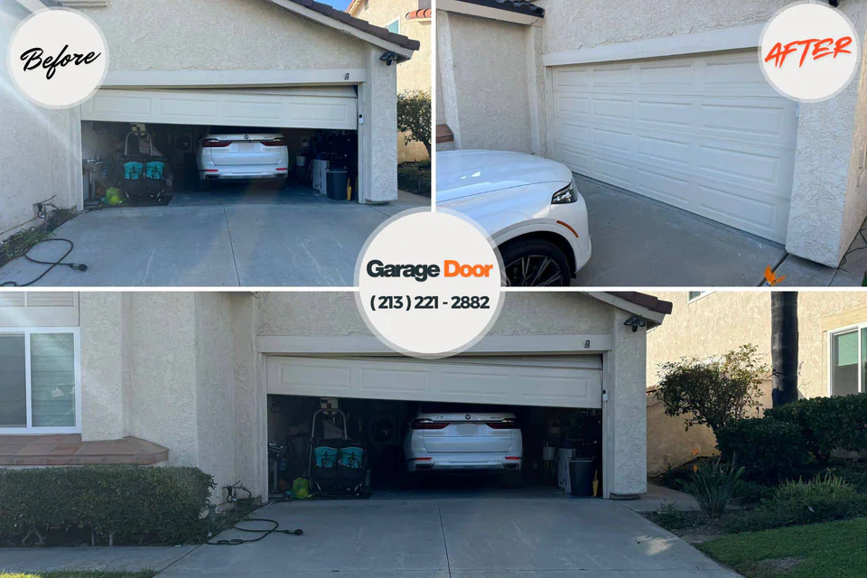 Before and after: garage door repair Southchase, FL